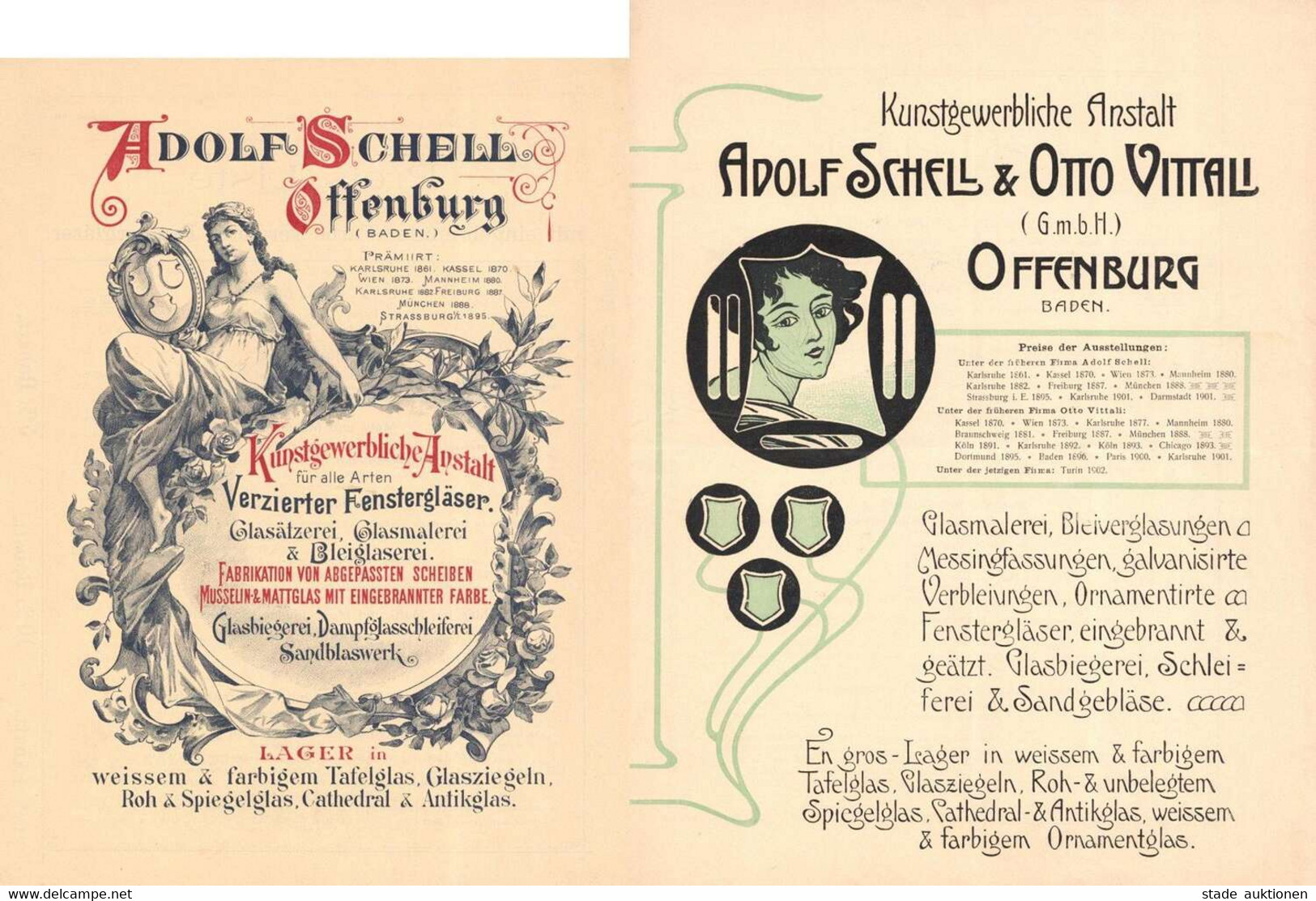 Kunst Kunstgewerbliche Anstalt Adolf Schell & Otto Vittali Offenburg Lot Mit 7 Preislisten Um 1900 II - Zonder Classificatie