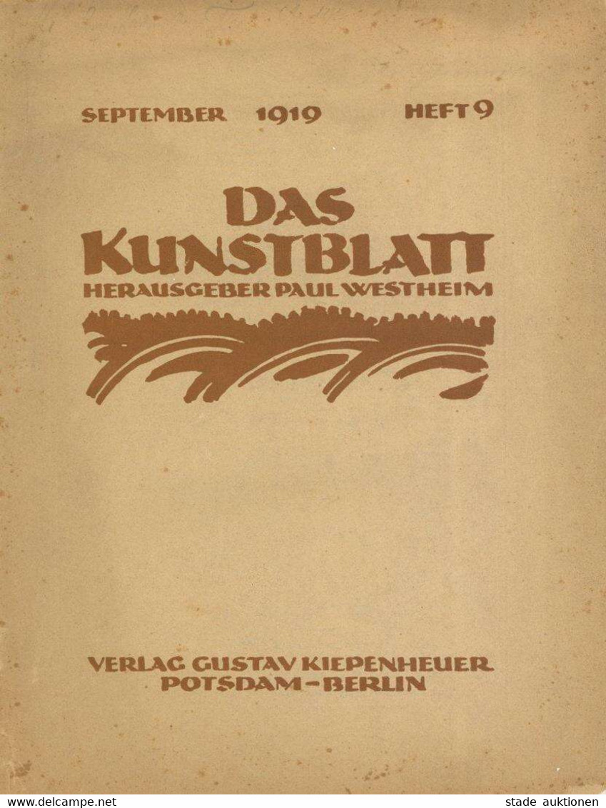 Kunst Zeitschrift Das Kunstblatt Expressionismus Hrsg. Westheim, Paul 1919 Verlag Gustav Kiepenheuer 35 Seiten Viele Abb - Zonder Classificatie