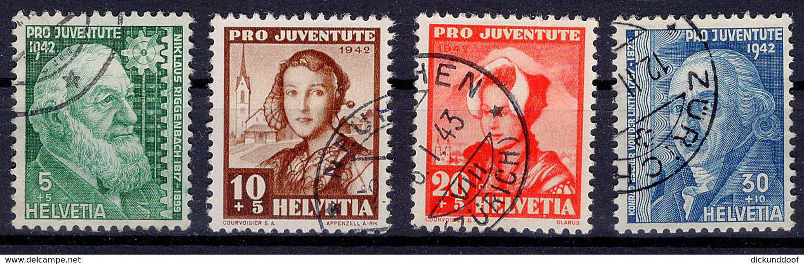 Schweiz-Switzerland-Suisse: Pro Juventute Mi 412-415 1942 Gestempelt / Used / Oblitéré - Used Stamps