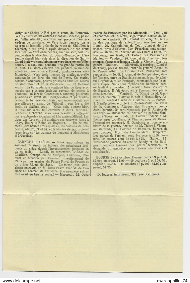 CHEFFER 30C+ 15C COLOMBE LETTRE COVER BALLON MONTE GAZETTE DES ABSENTS SIEGE DE PARIS 67 HEILIGENBERG 25.OCT 1970 - 1960-.... Lettres & Documents