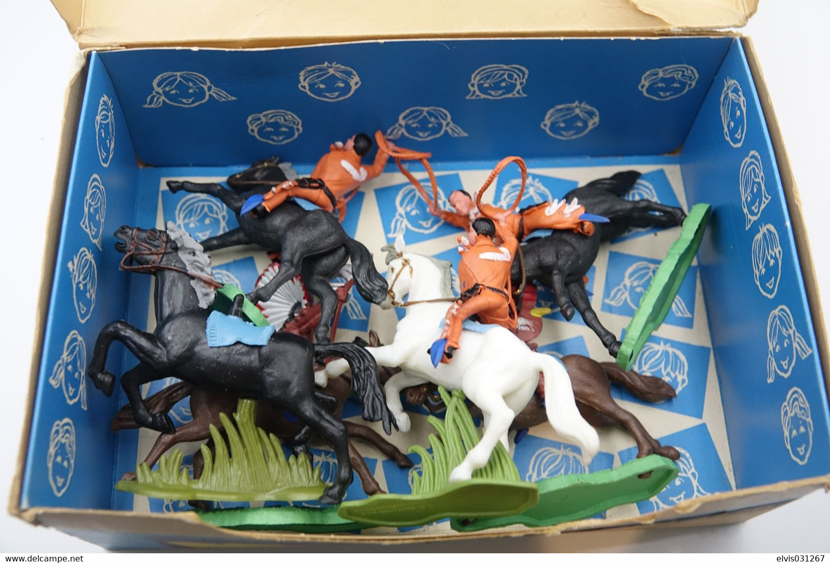 Britains Ltd, Deetail : Cowboys N° 6 Indians On Horse Original DEALERS BOX/ DISPLAY,  Made In England, RARE COLLECTOR - Britains