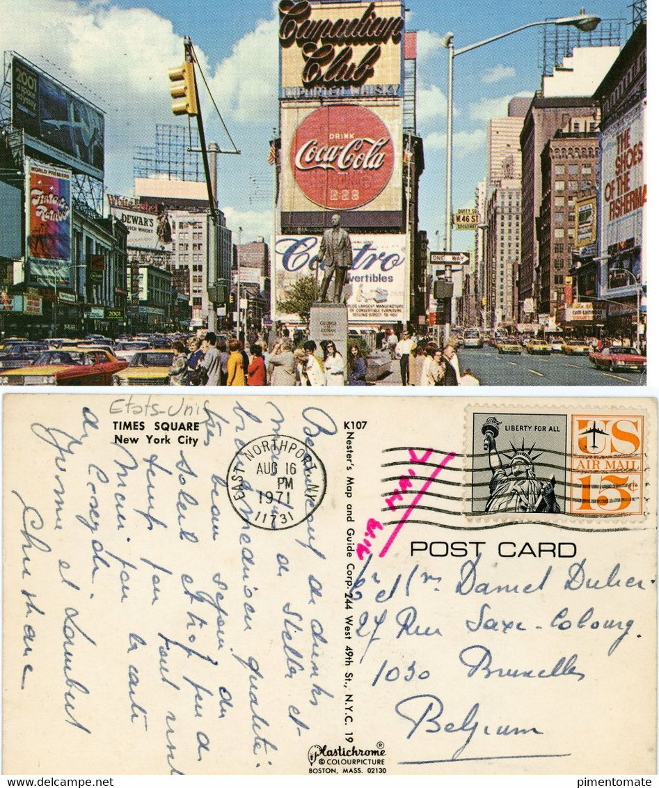 NEW YORK TIME SQUARE US AIR MAIL 1971 - Time Square