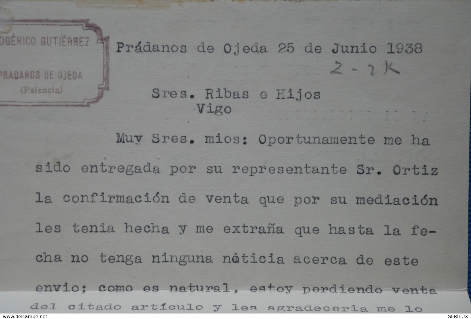 #15 ESPAGNE  BELLE CARTE  CENSURE MILITARE 1938 GUERRE CIVILE PRADANOS   POUR VIGO  + AFFRANCHISSEMENT. INTERESSANT - Nationalists Censor Marks
