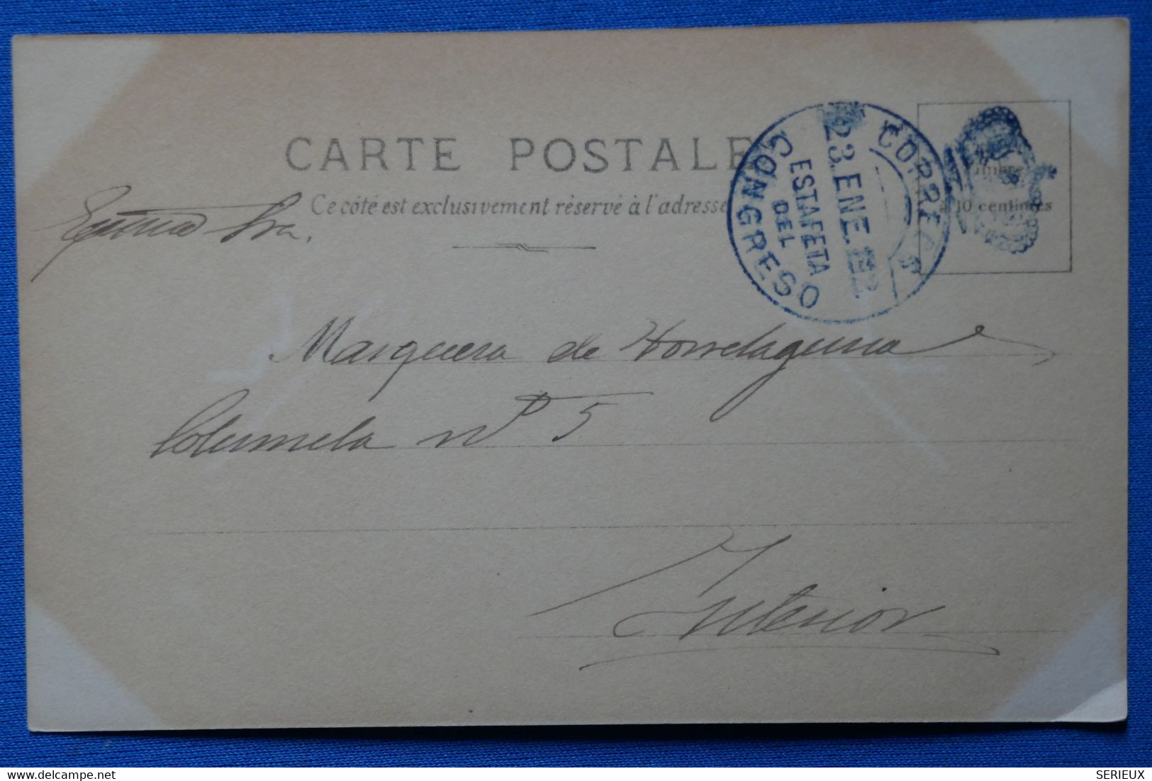 #15 ESPAGNE  BELLE CARTE ESTAFETA DEL CONGRESSO    1920    + AFFRANCHISSEMENT. INTERESSANT - Cartas & Documentos