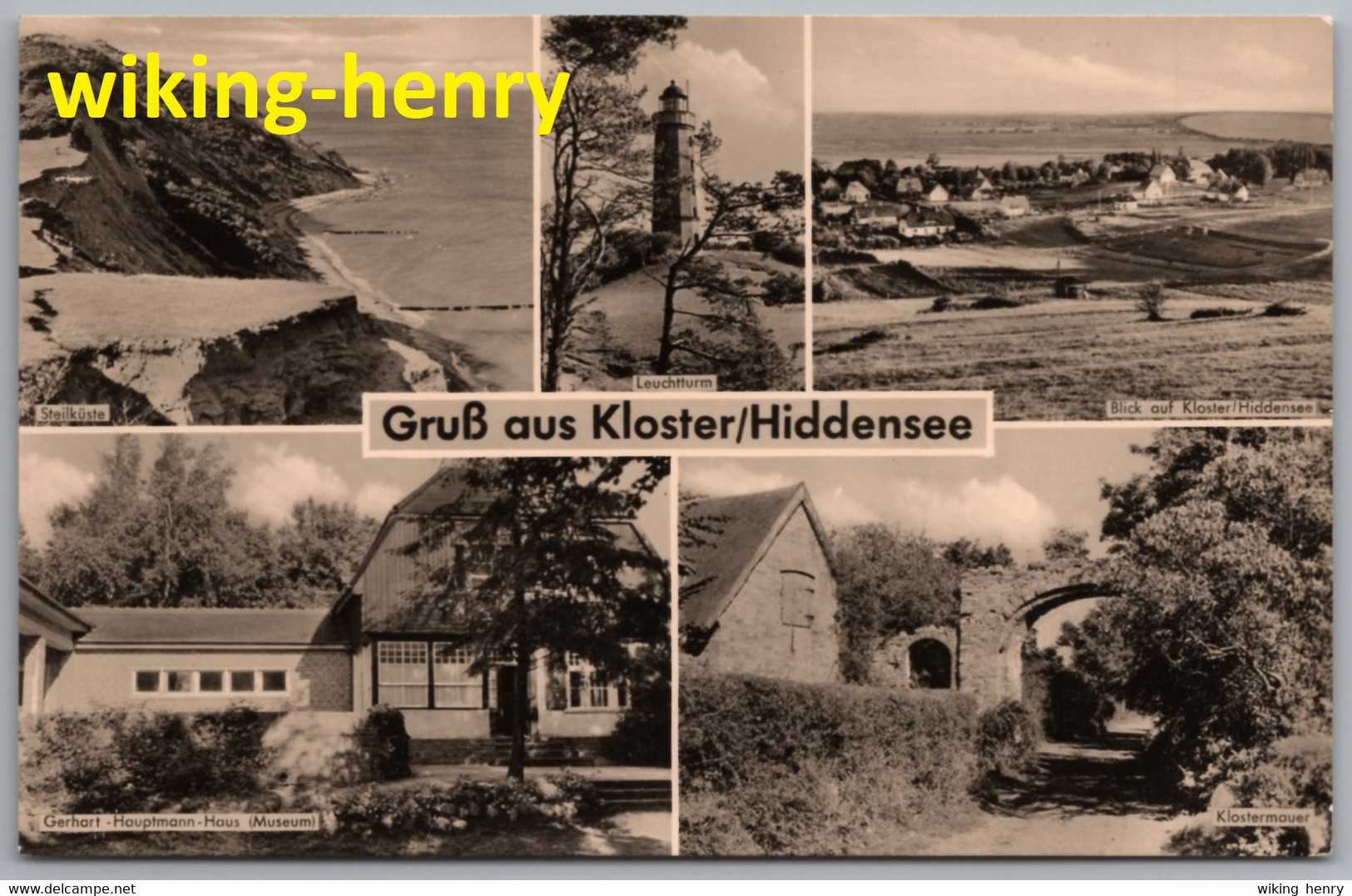 Hiddensee Kloster - S/w Mehrbildkarte 11 - Hiddensee