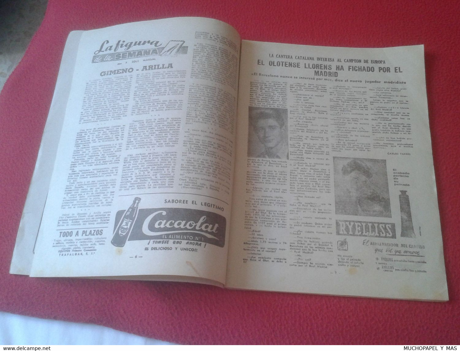 ANTIGUA REVISTA DE DEPORTES DICEN Nº 330 7 DE MARZO 1959 FÚTBOL Y OTROS, ESPAÑOL DE BARCELONA..ETC OLD MAGAZINE..SPORTS