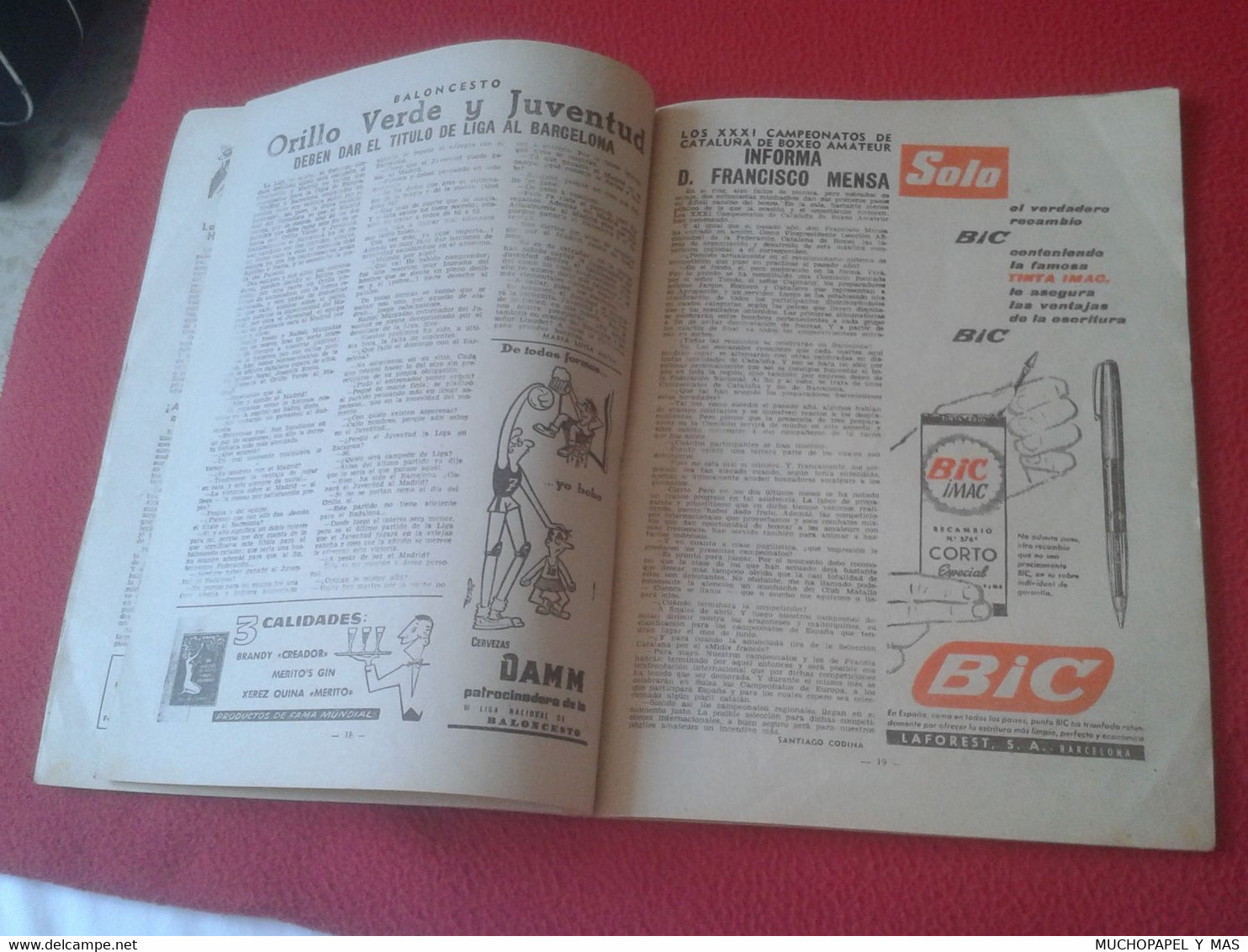 ANTIGUA REVISTA DE DEPORTES DICEN Nº 330 7 DE MARZO 1959 FÚTBOL Y OTROS, ESPAÑOL DE BARCELONA..ETC OLD MAGAZINE..SPORTS