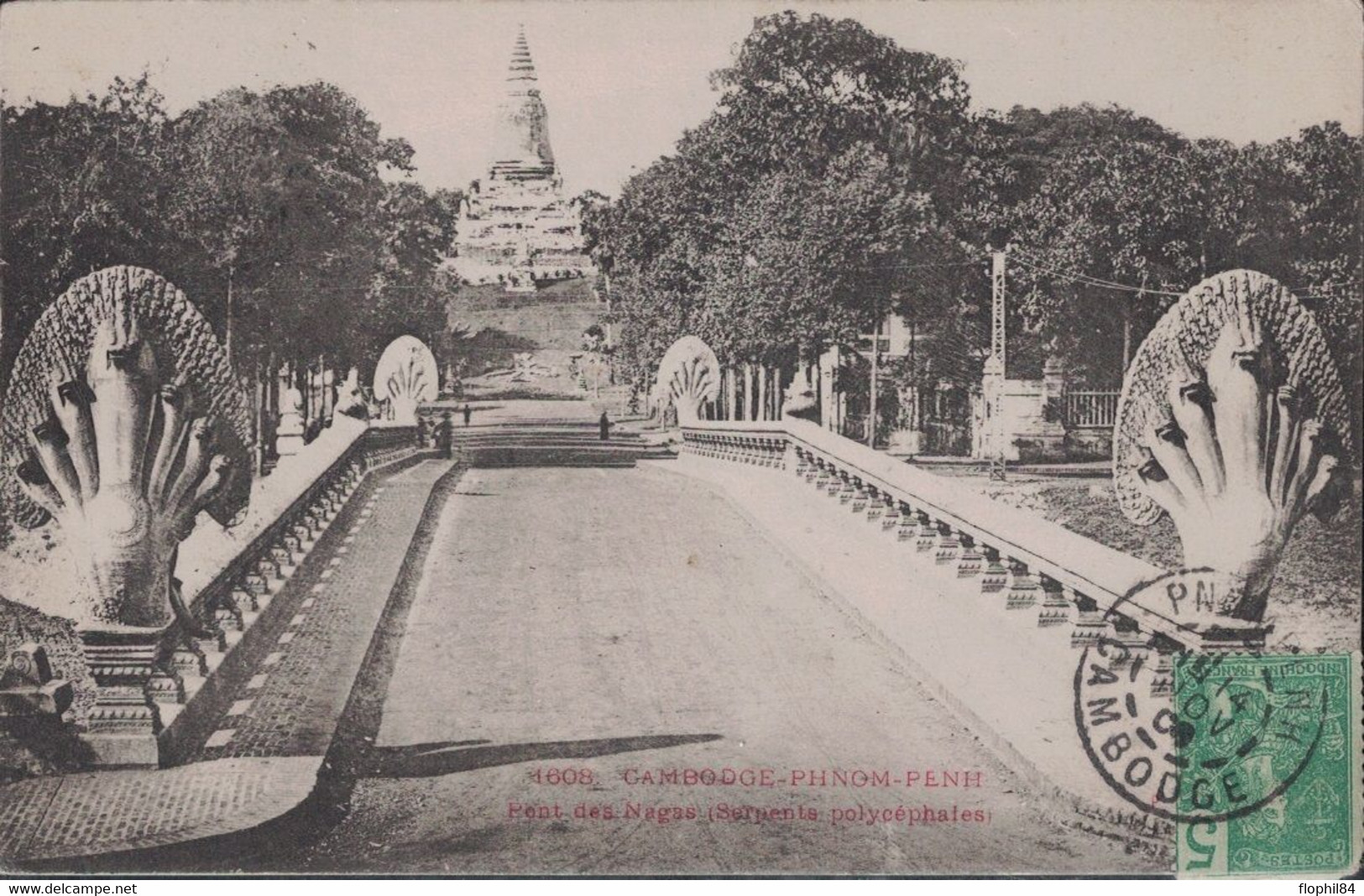 CAMBODGE - PNOMPENH - LE 14 NOVEMBRE 1906 - CARTE POSTALE PONT DES NAGAS POUR LA FRANCE. - Cambodia