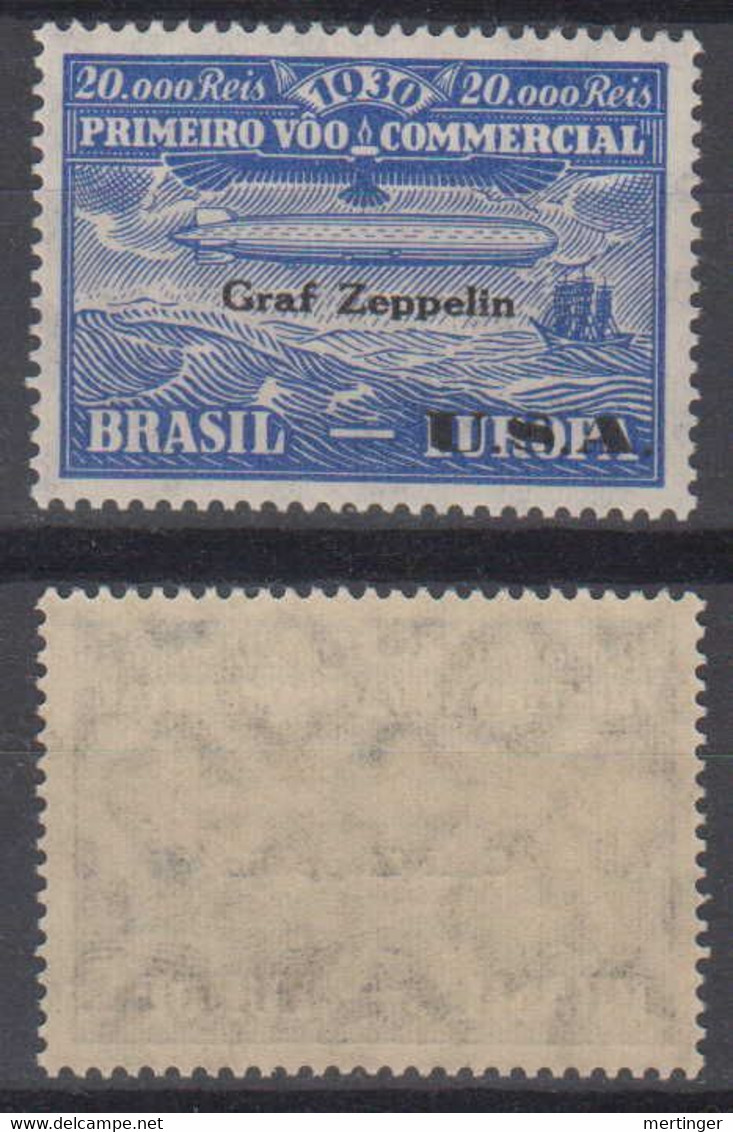 Brazil Brasil 1930 Zeppelin Mi# 6 * Overprint USA 20000R - Airmail (Private Companies)