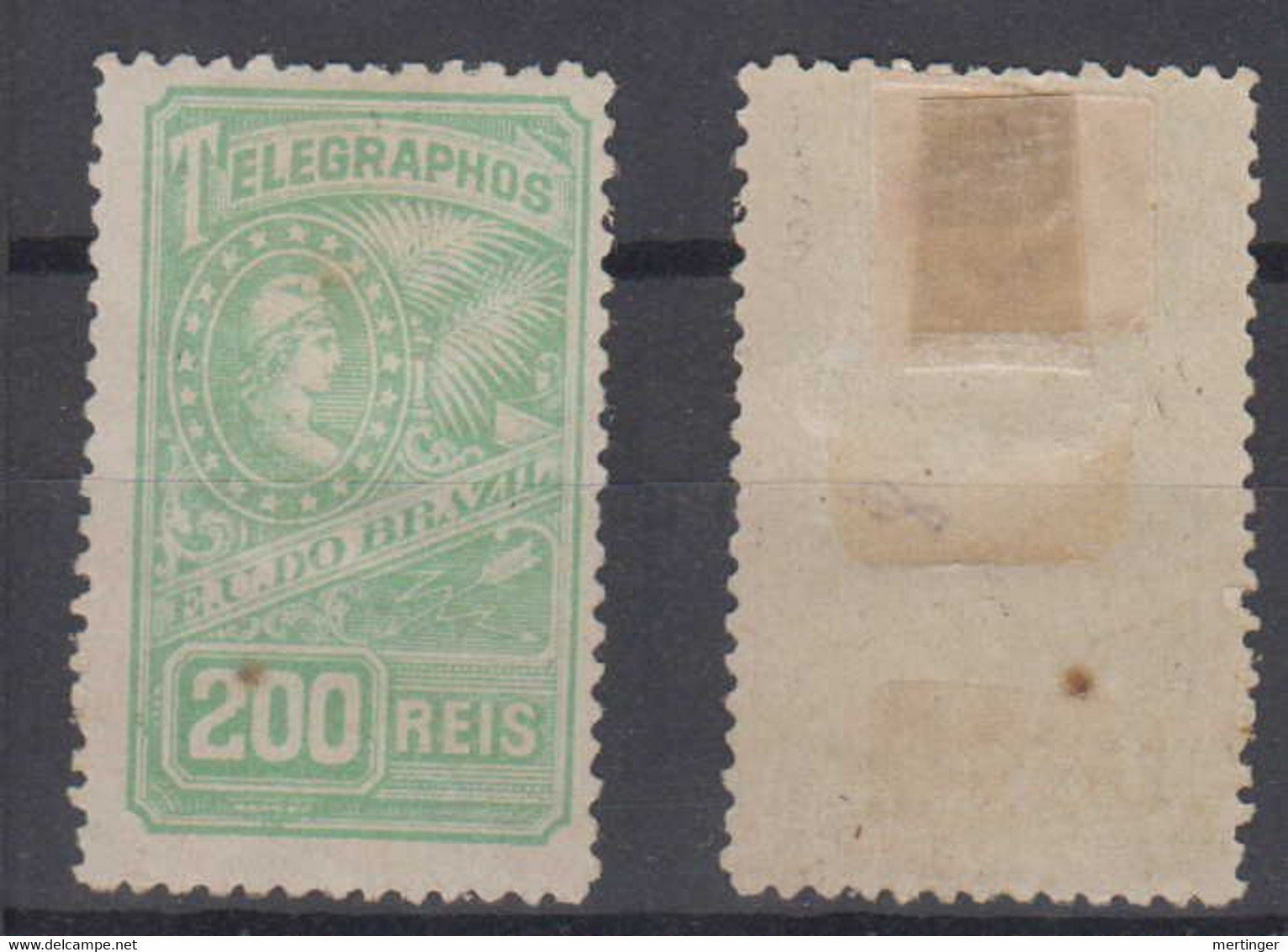 Brazil Brasil Telegrafo Telegraph 1899 200R * Mint - Télégraphes