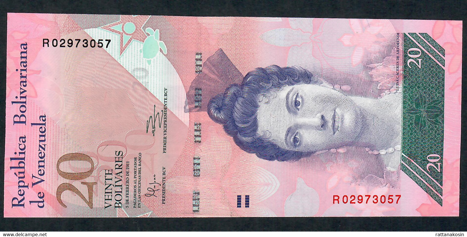 VENEZUELA P91e 20 BOLIVARES 3.2.2011   # R         UNC.- - Venezuela