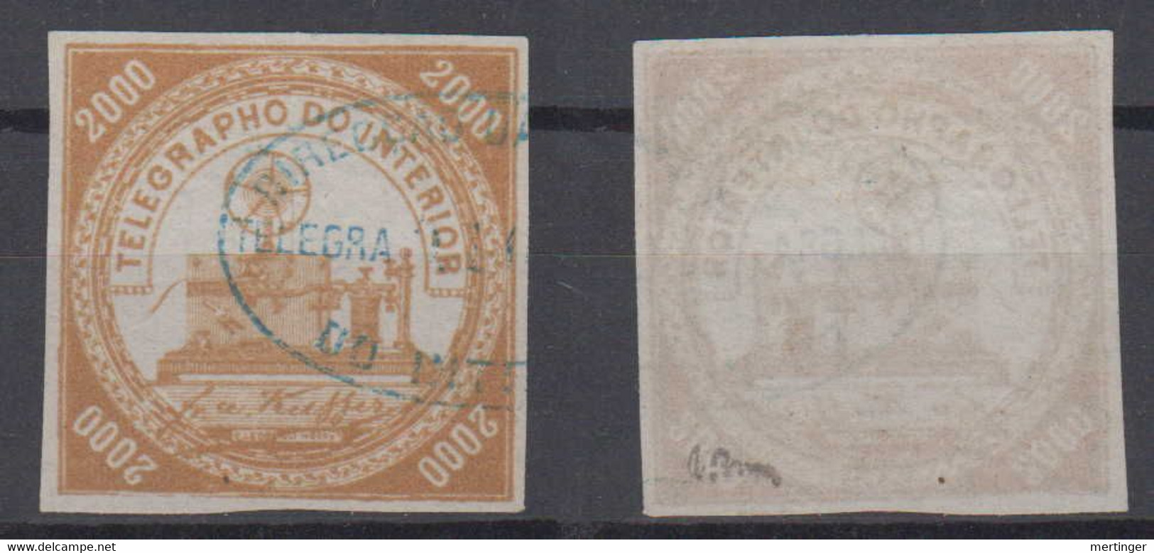 Brazil Brasil Telegrafo Telegraph 1869 2000R Used Kiefer - Telegraph