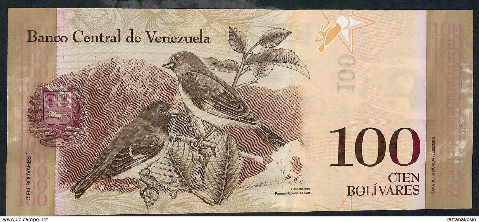 VENEZUELA P93i 100 BOLIVARES  23.6.2015 UNC.- - Venezuela