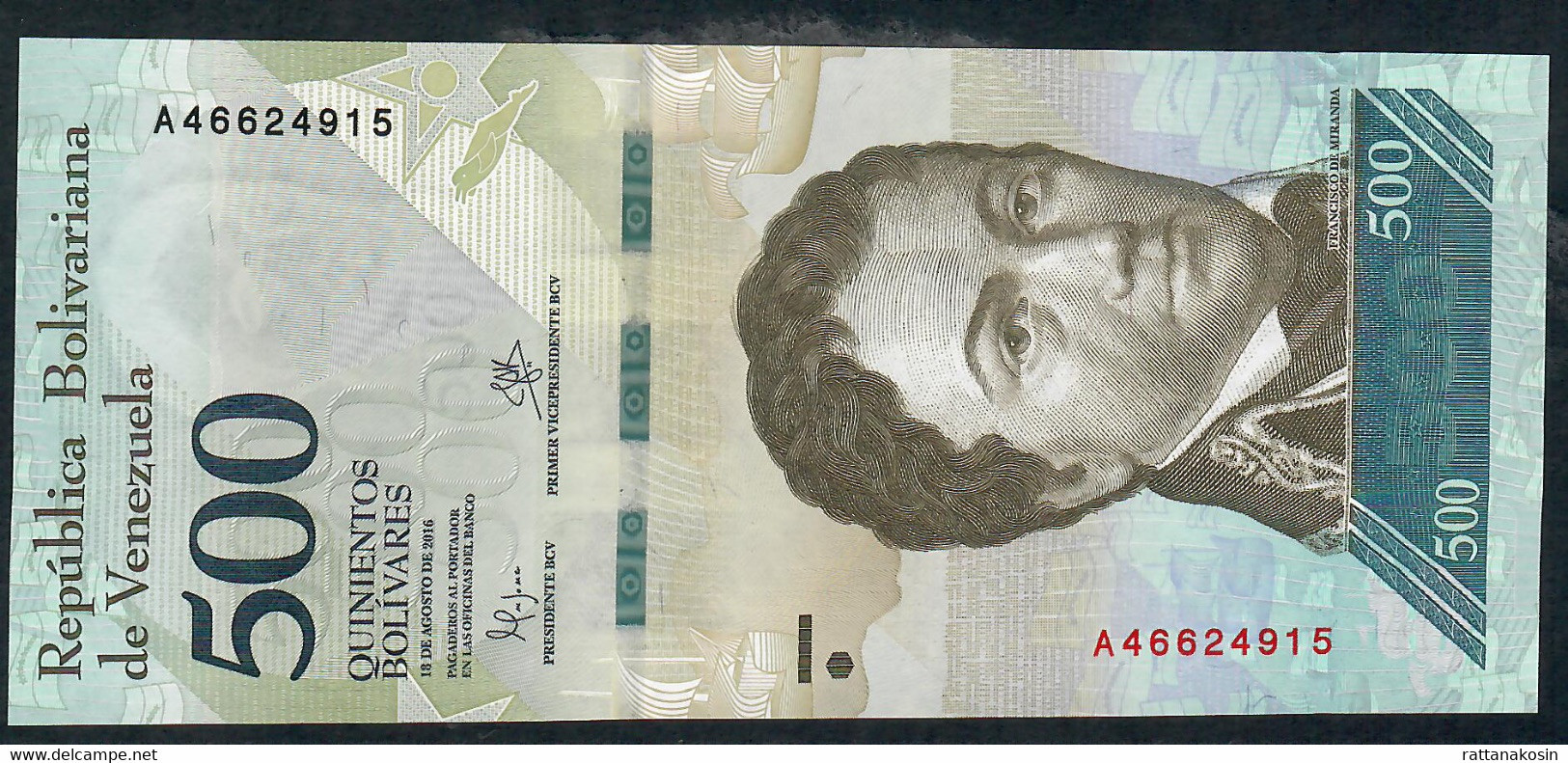 VENEZUELA P94 500 BOLIVARES 18.8.2016 #A          UNC.- - Venezuela