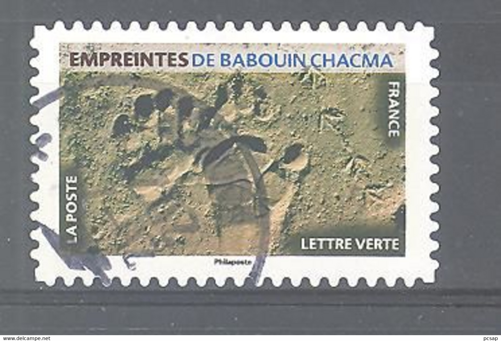 France Autoadhésif Oblitéré N°1958 (Empreintes De Babouin Chacma) (cachet Rond) - Oblitérés