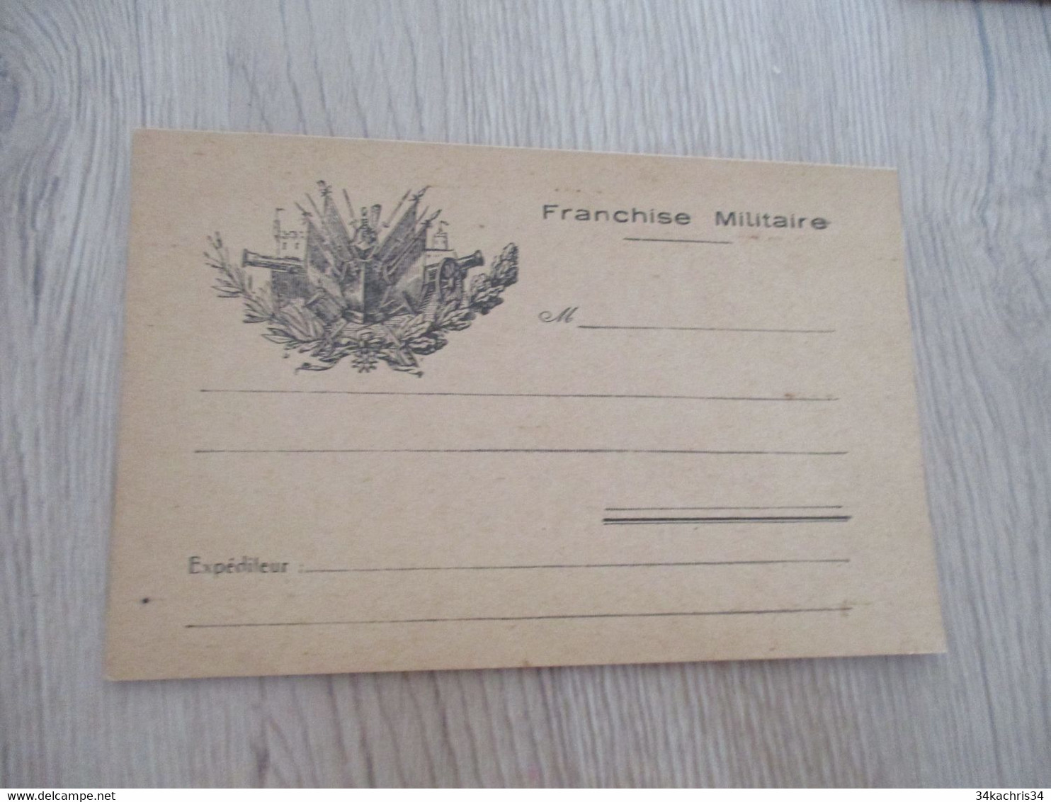 CPFM Carte Postale Franchise Militaire Guerre 14/18 Vierge - Brieven En Documenten