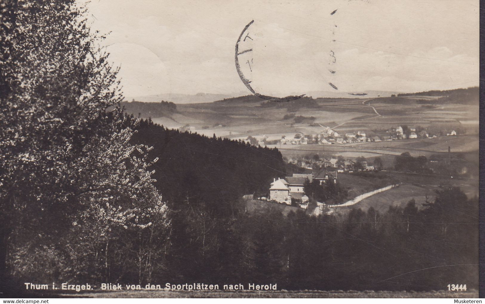 Deutsches Reich PPC Thum I. Erzgeb. Blick Von Den Sportplätzen Nach Herold Rudolph Gensel THUM 1932 Echte Real Photo - Thum