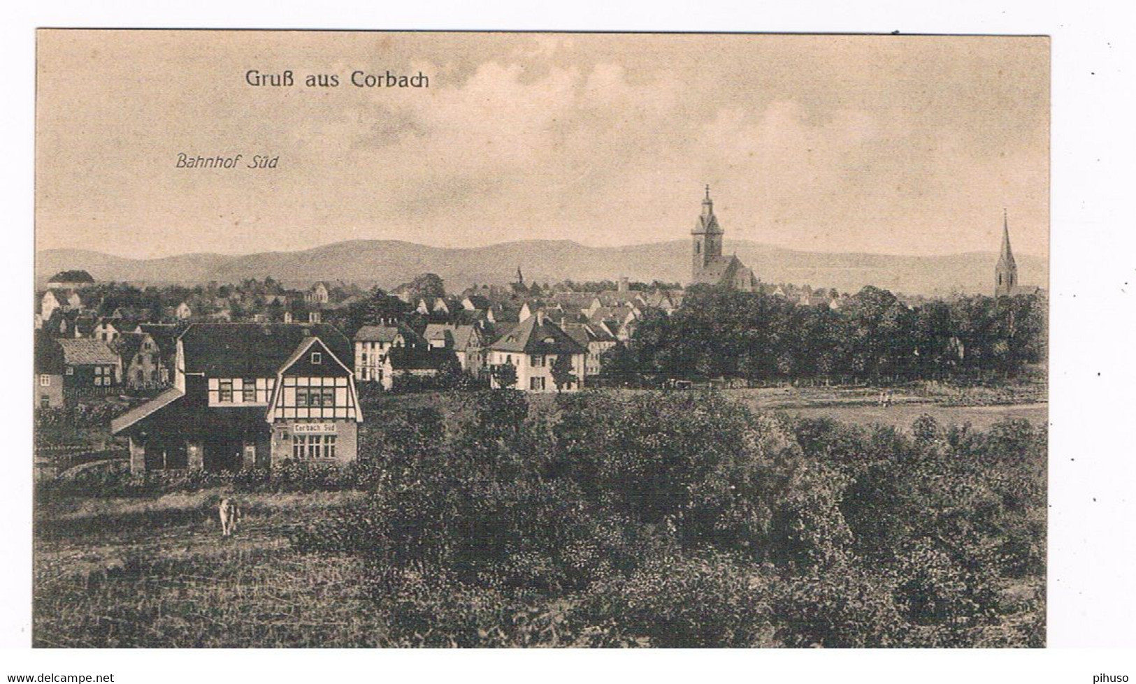 D-12959   KORBACH : Panorama Mit Bahnhof-Sud - Korbach