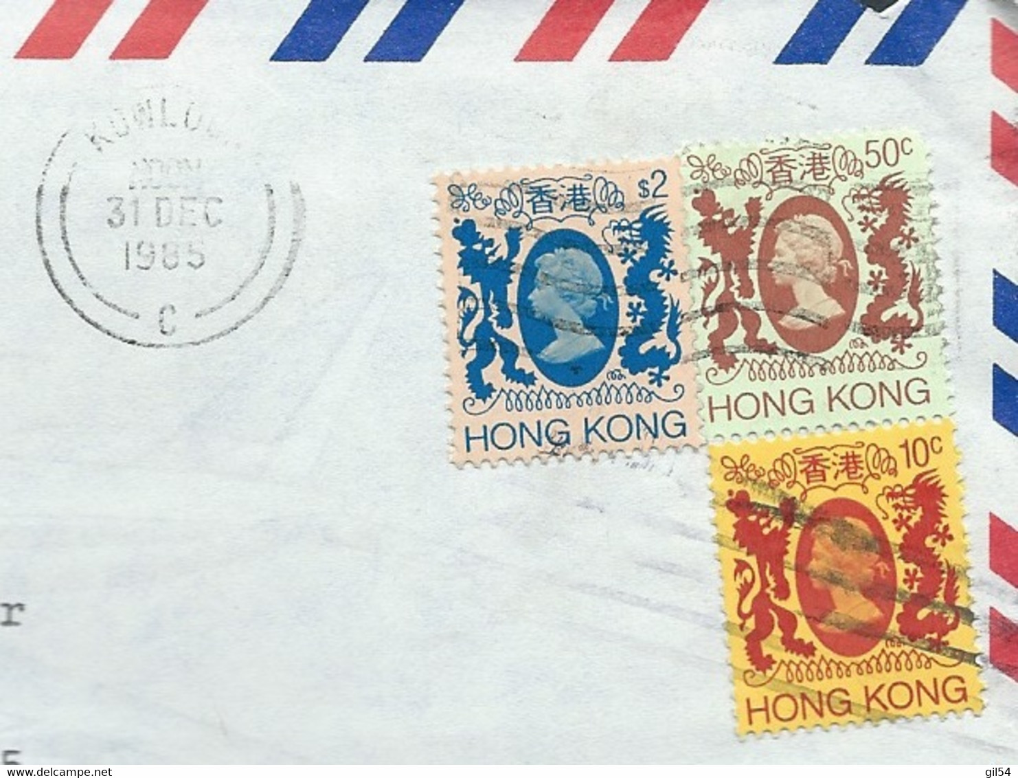 Hong Kong Lettre, Lsc , Yvert N° 393 + 386 + 382 Sur Lettre Pour LES USA  , 31/12/1985 - Au 7111 - Covers & Documents