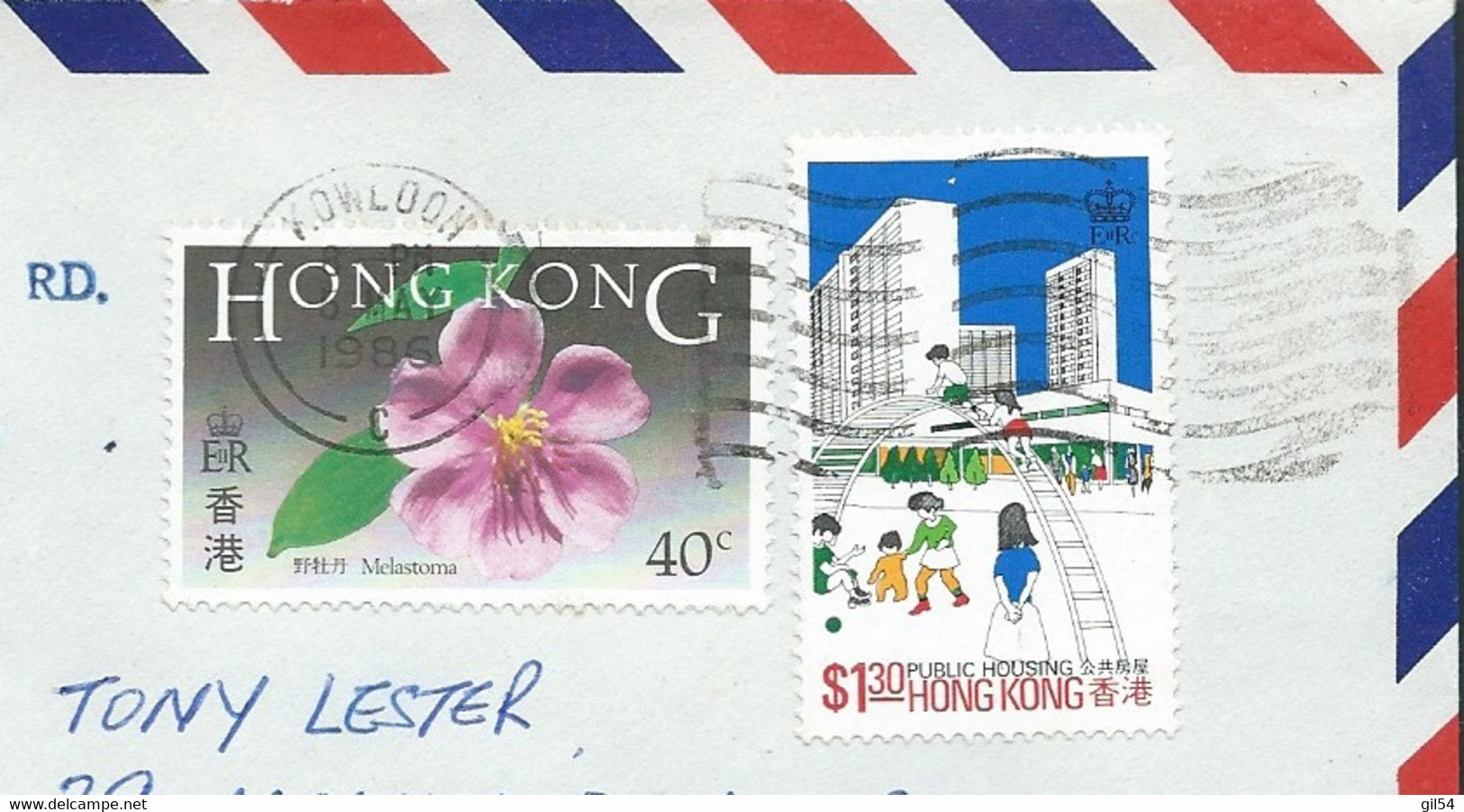 Hong Kong Lettre, Lsc , Yvert N° 445 + 371 Sur Lettre Pour Le Royaume Uni   , 5/05/1986 - Au 7112 - Storia Postale