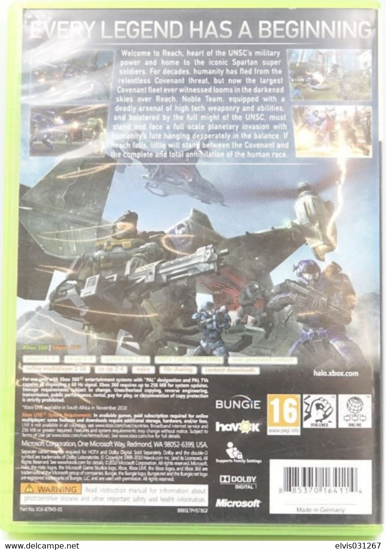 MICROSOFT XBOX 360 : HALO REACH - Xbox 360