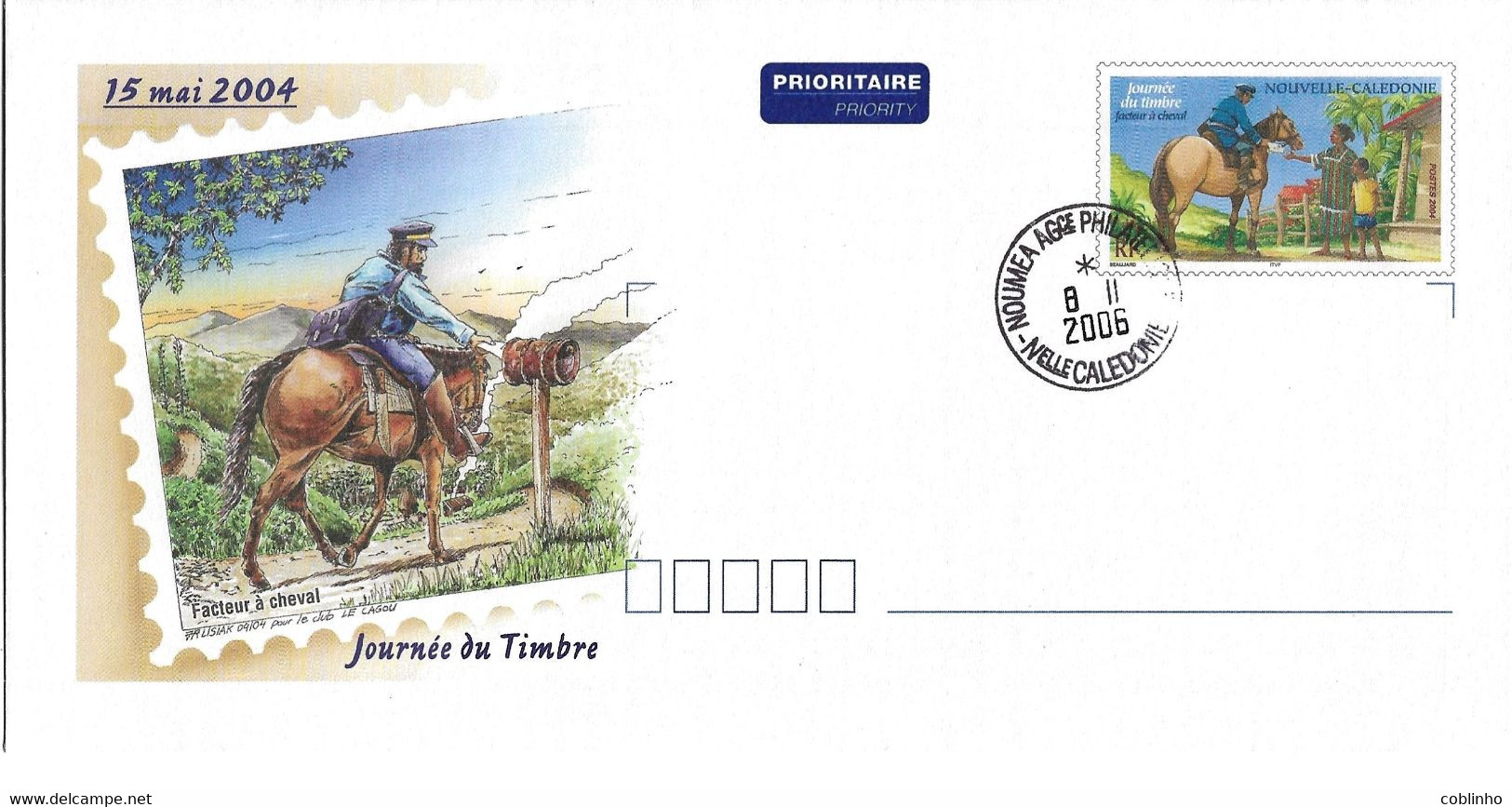 NOUVELLE CALEDONIE (New Caledonia) - PAP 2004 - Journée Du Timbre - Facteur à Cheval - Postman On Horse - Prêt-à-poster