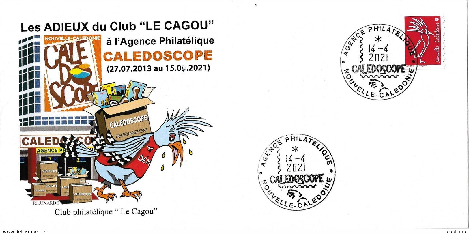 NOUVELLE CALEDONIE (New Caledonia)- Enveloppe Club Cagou -2021- Déménagement Agence Calédoscope - Briefe U. Dokumente