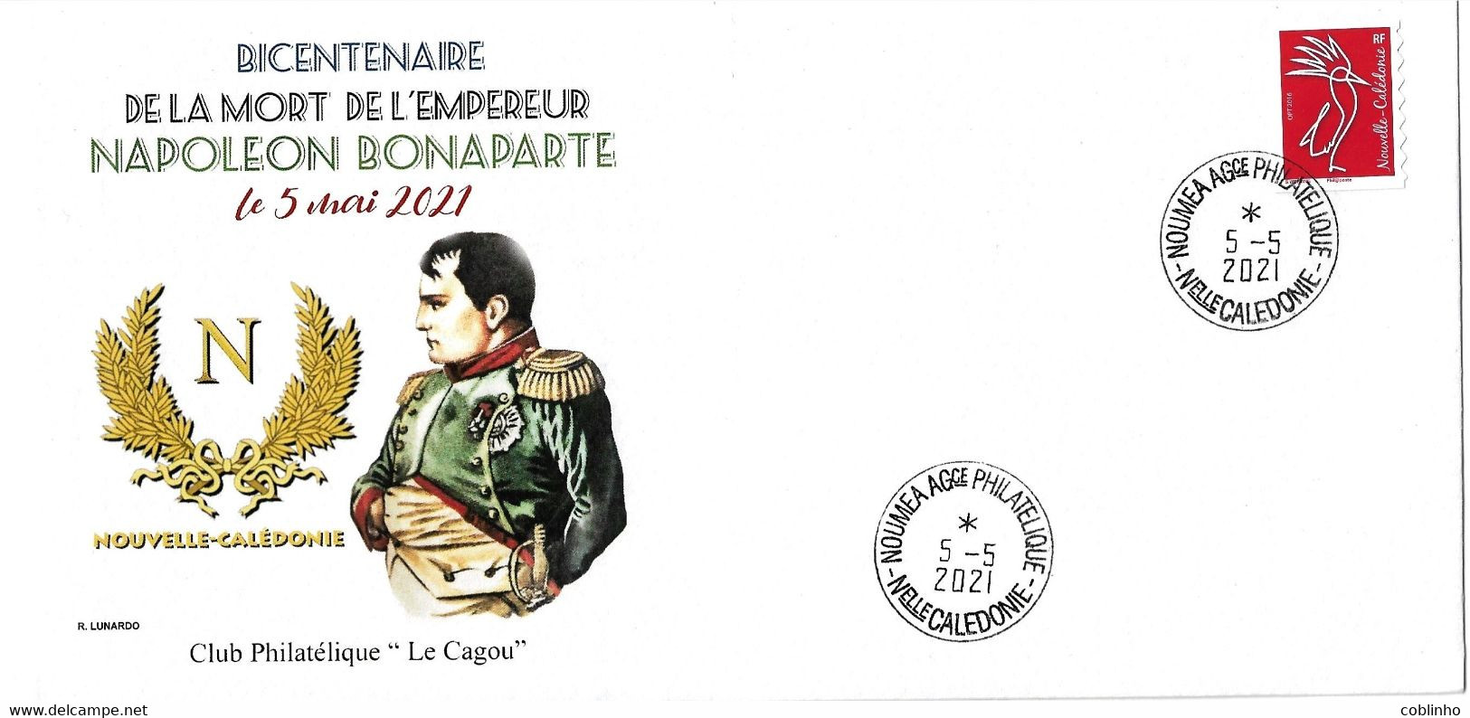 NOUVELLE CALEDONIE (New Caledonia)- Enveloppe Club Cagou -2021- Bicentenaire Mort De Napoléon - Covers & Documents