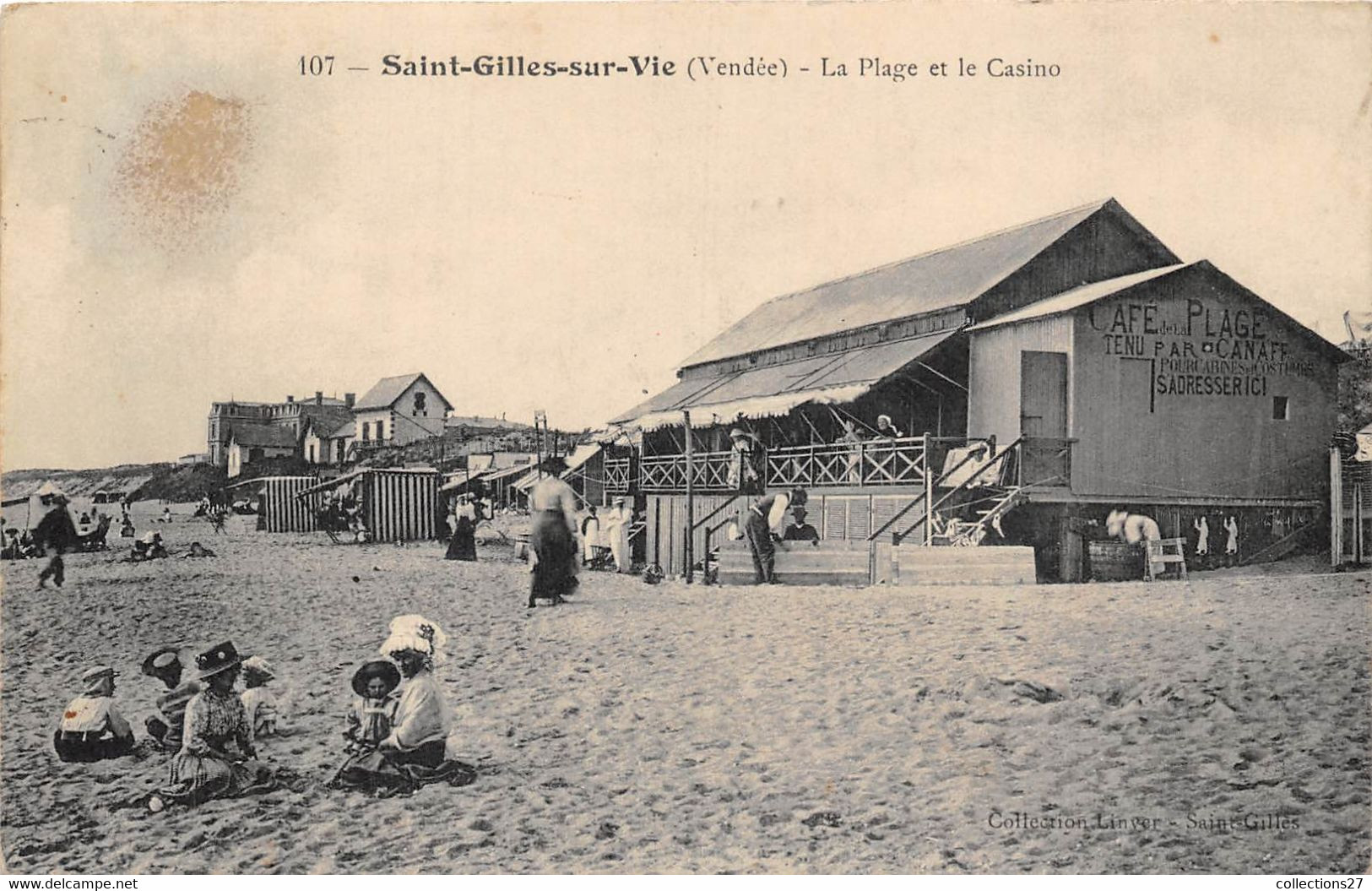 85-SAINT-GILLES-CROIX-DE-VIE-LA PLAGE  ET LE CASINO - Saint Gilles Croix De Vie