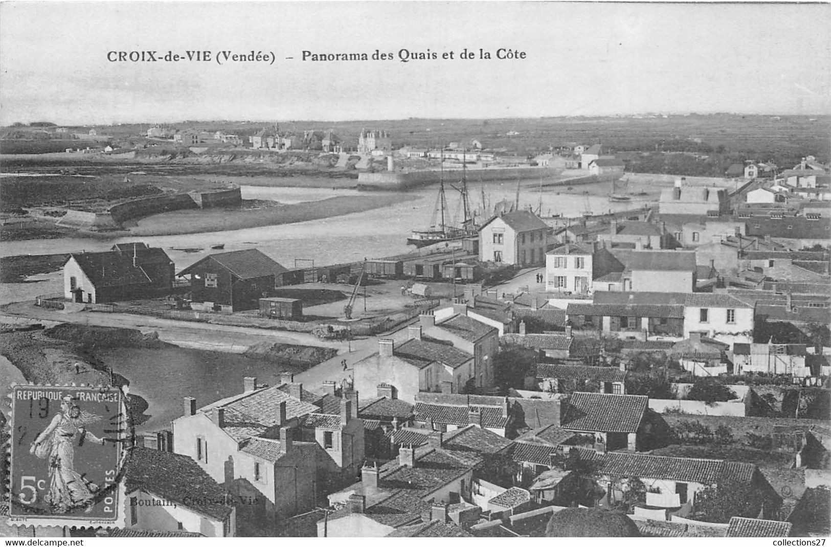 85-SAINT-GILLES-CROIX-DE-VIE- PANOARAMA DES QUAIS ET DE LA CÔTE - Saint Gilles Croix De Vie