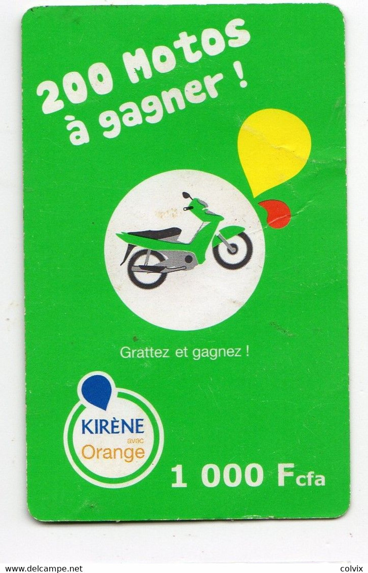 SENEGAL RECHARGE KIRENE ORANGE 1 000 FCFA 200 MOTOS A GAGNER Date 31/12/2013 - Senegal