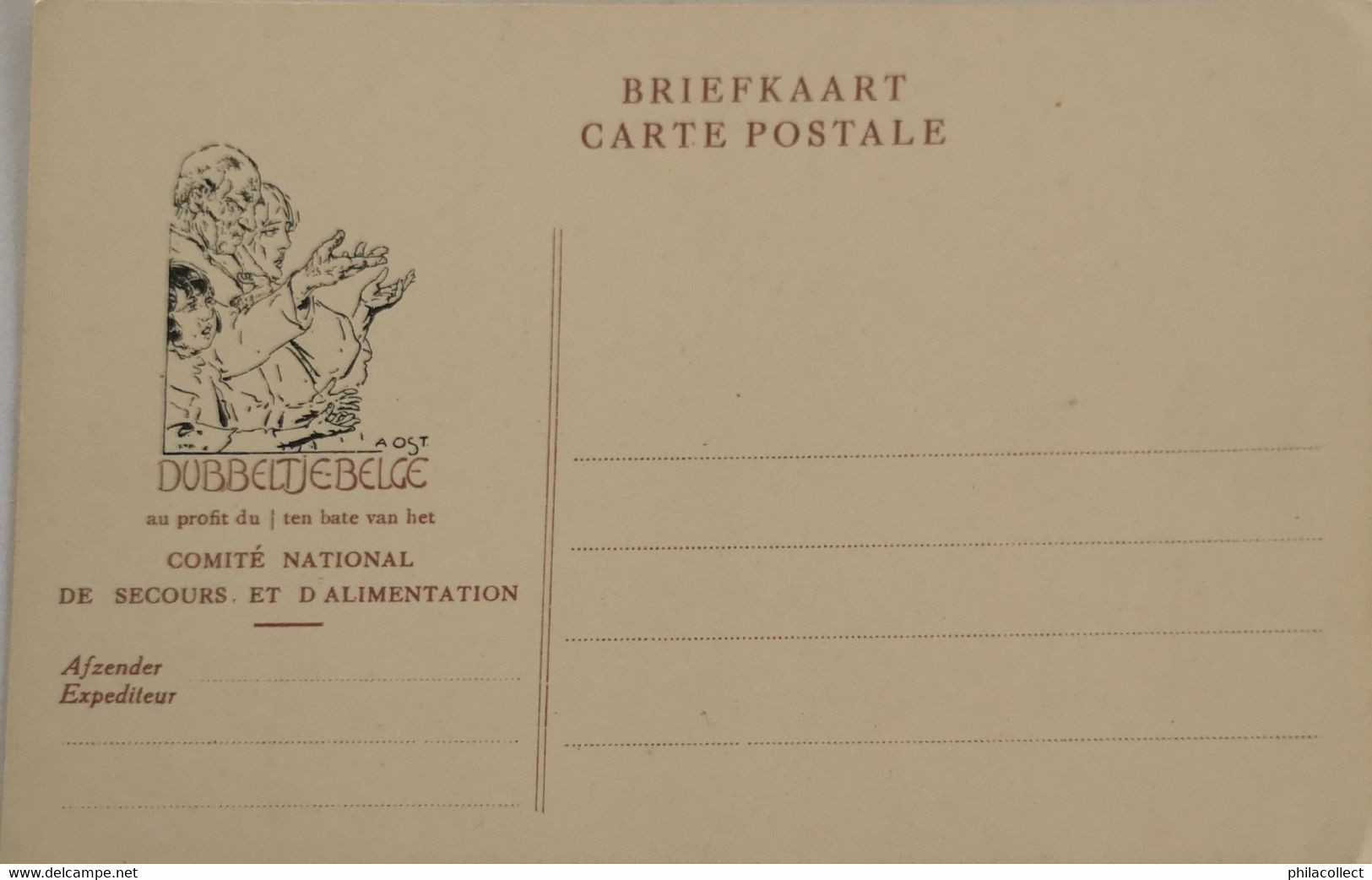 Dubbeltje Belge Briefkaart - Carte Postal Illustrator A. Ost No. 2.// 19??Rare - Geïllustreerde Briefkaarten (1971-2014) [BK]