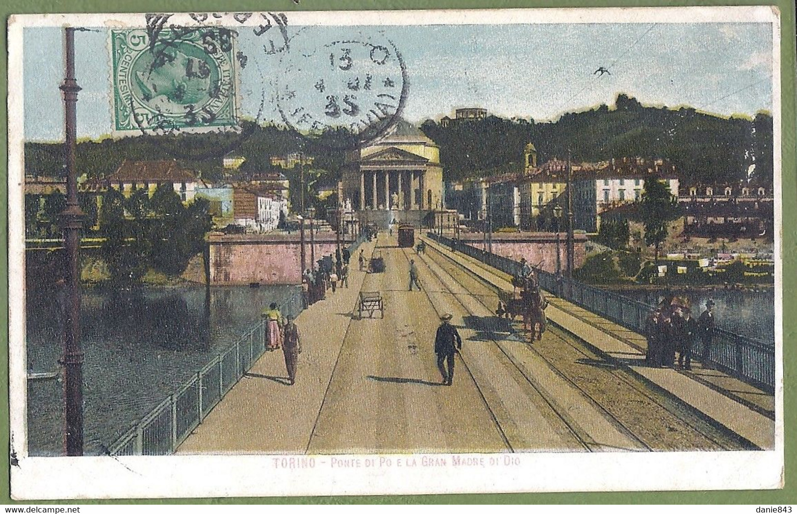 CPA Dos Précurseur - ITALIE - TORINO - PONT DI PO E LA GRAN MADRE DI DIO - Animation, Lignes Du Tramway - - Pontes