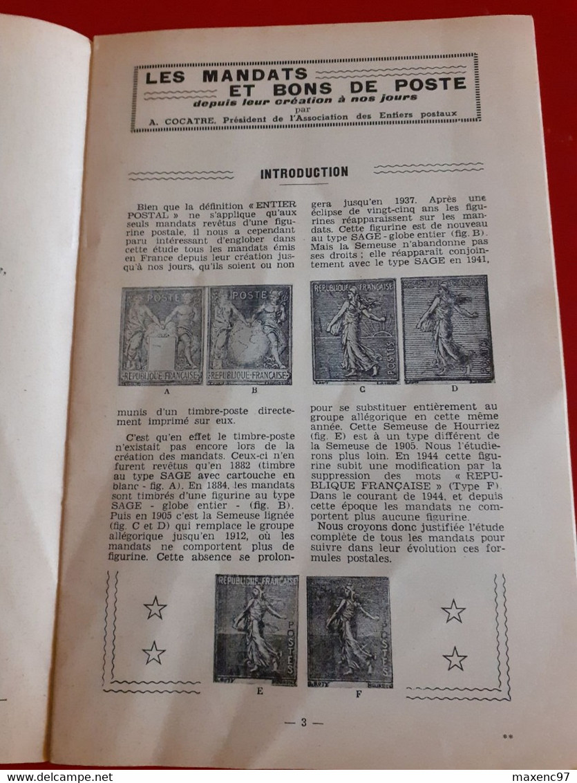 Les Mandats Et Bons De Postes Par Alexandre Cocatre étude N° 25 Le Monde Des Philatélistes - Amministrazioni Postali