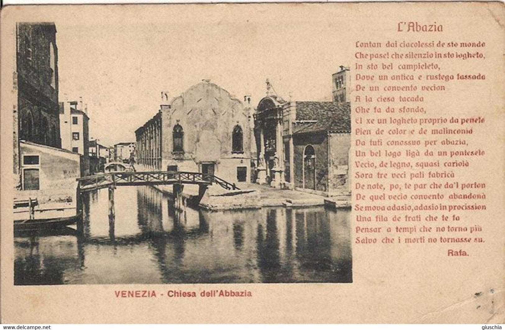 (C).Venezia.Chiesa Dell'Abbazia.F.to Piccolo.Viaggiata (c17) - Venezia (Venice)