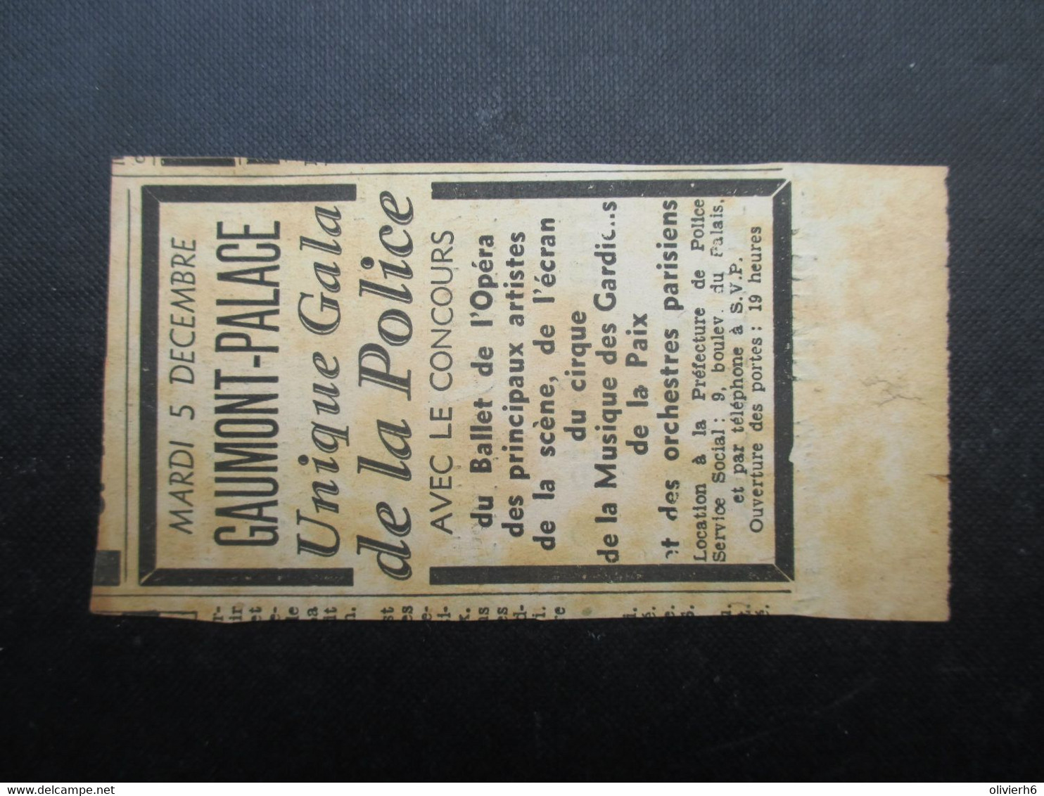 CINEMA SPECTACLE THEATRE (V2104) UNIQUE GALA de la POLICE PARISIENNE 5 décembre 1944 (25 vues) Dédicacé par les artistes