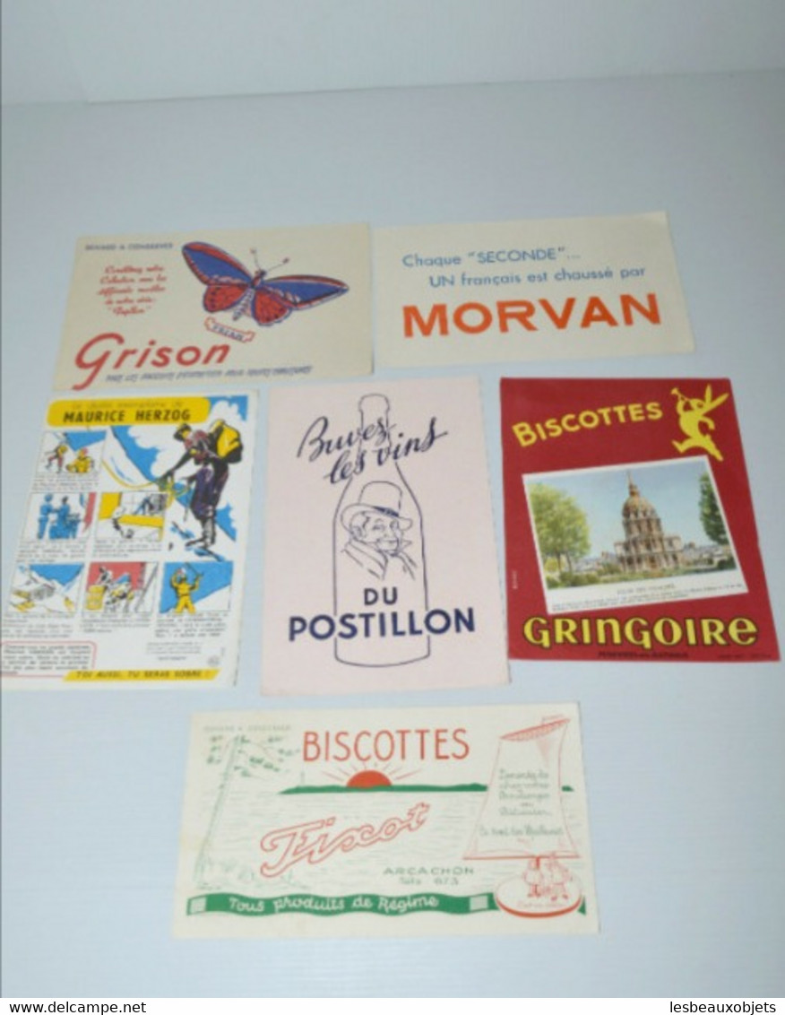 LOT De 6 BUVARDS ANCIENS GRISON MORVAN Maurice HERZOG GRINGOIRE Réf 10061611-53  COLLECTION PUBLICITE PUB - Lots & Serien