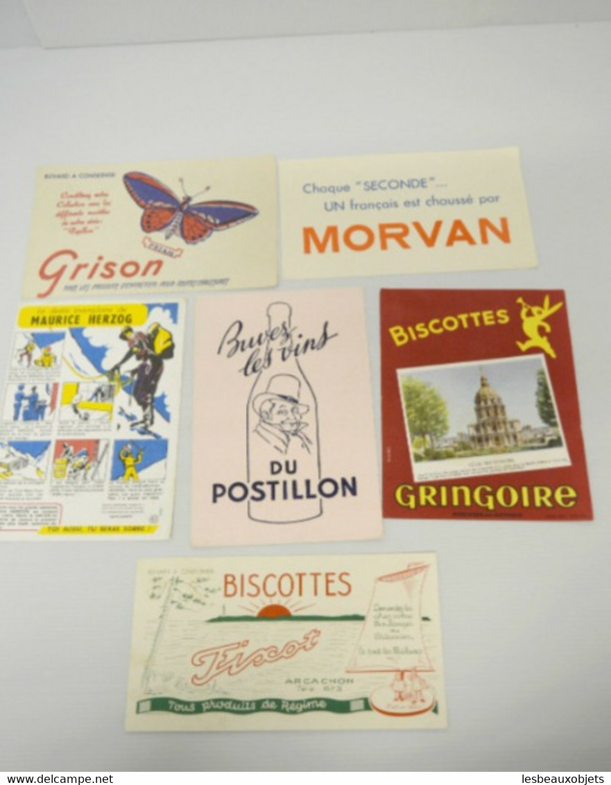 LOT De 6 BUVARDS ANCIENS GRISON MORVAN Maurice HERZOG GRINGOIRE Réf 10061611-53  COLLECTION PUBLICITE PUB - Collections, Lots & Series