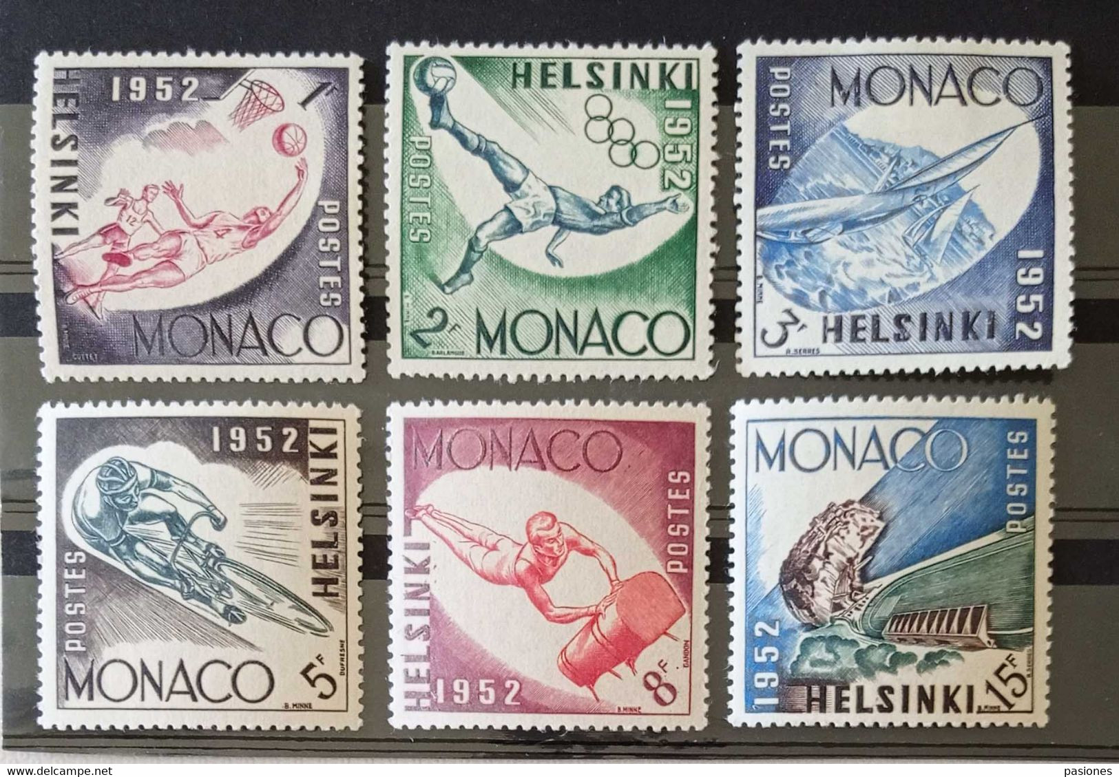 Monaco 1953,  Giochi Olimpici Helsinki 1952 6 Valori Nuovi ** - Verano 1952: Helsinki