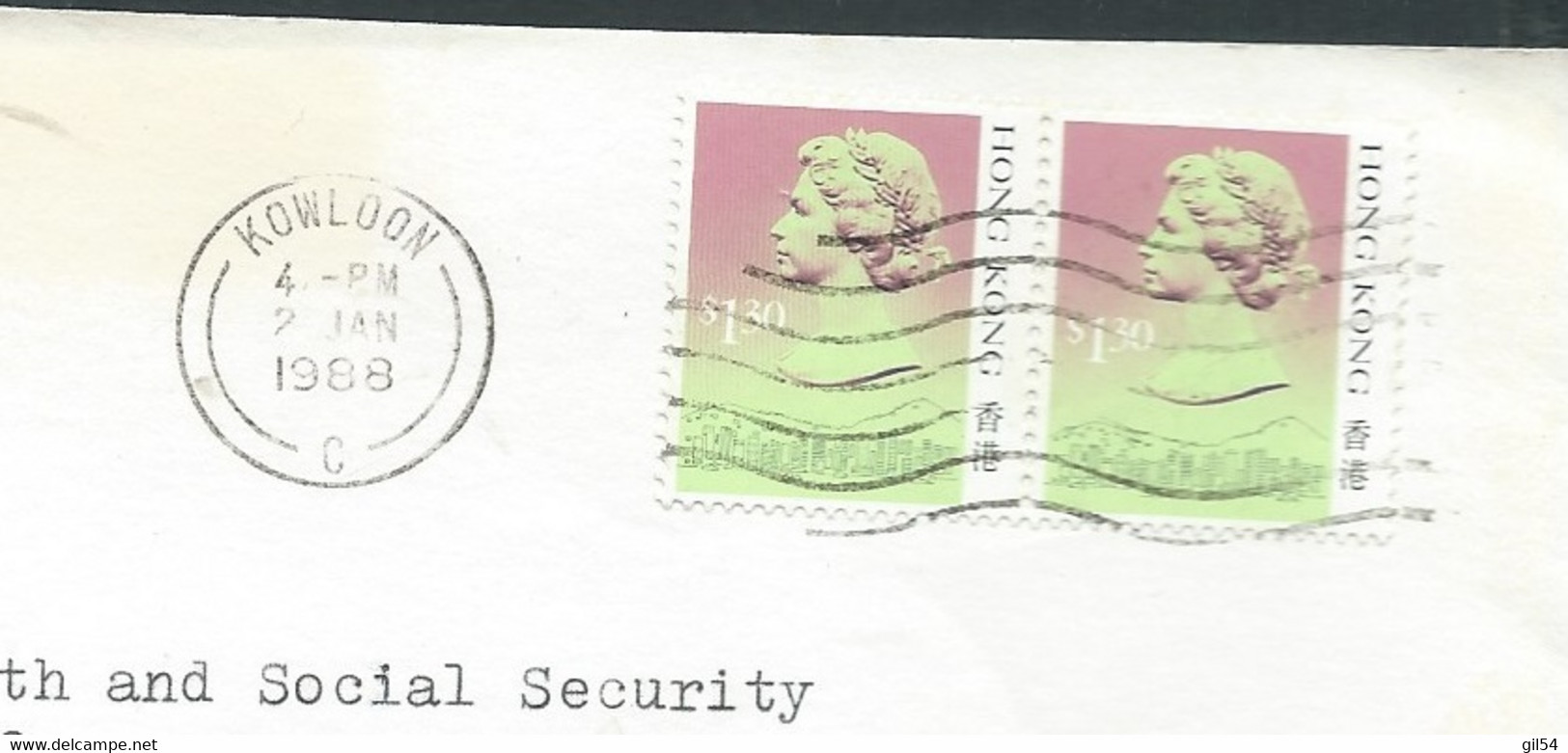 Hong Kong Lettre Lsc Affranchie à 2,60 Dollars   YVERT N° 507 X 2  Pour  Hong Kong  02/01/1988, AU7303 - Storia Postale