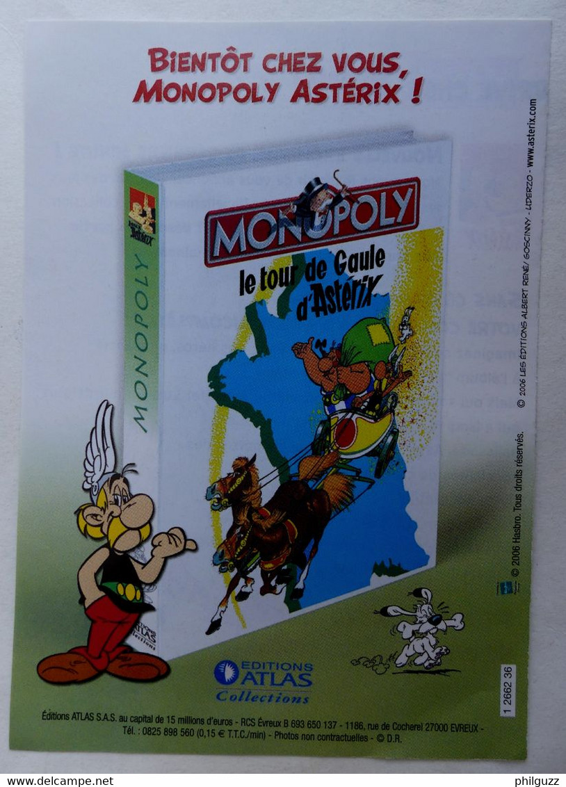 DEPLIANT Flyers COLLECTION ATLAS LES Jeux Asterix Monopoly 2006 - Objets Publicitaires