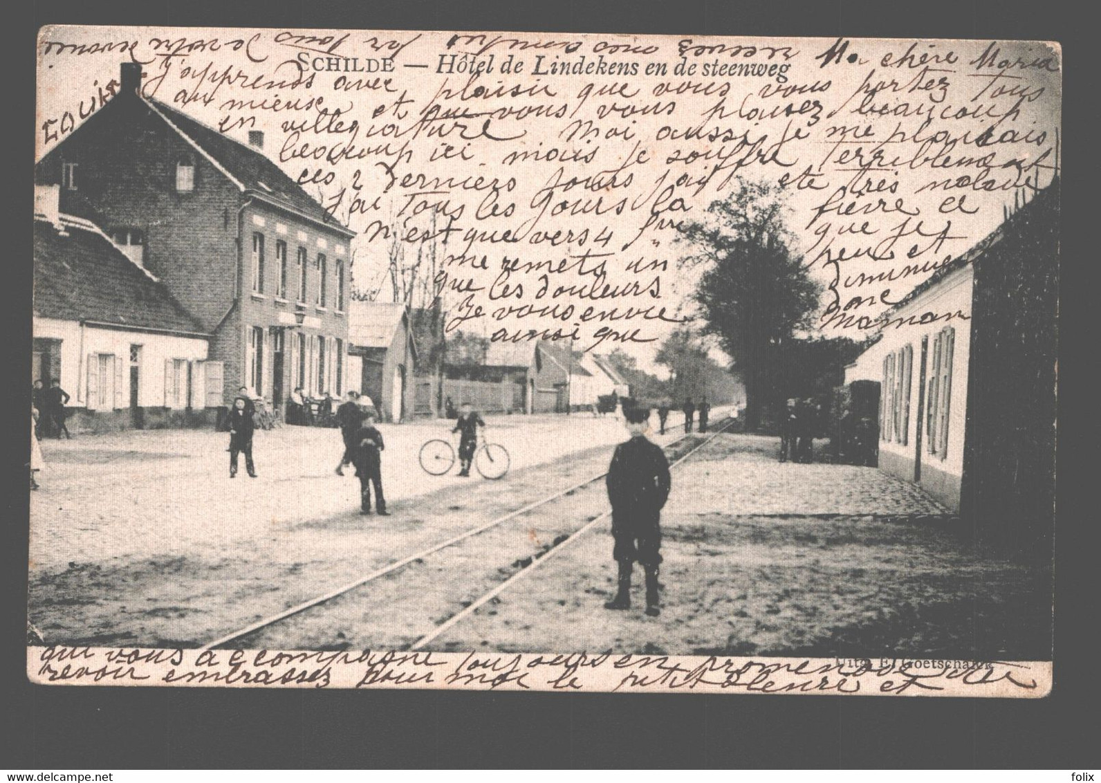 Schilde - Hôtel De Lindekens En De Steenweg - Geanimeerd - 1905 - Schilde