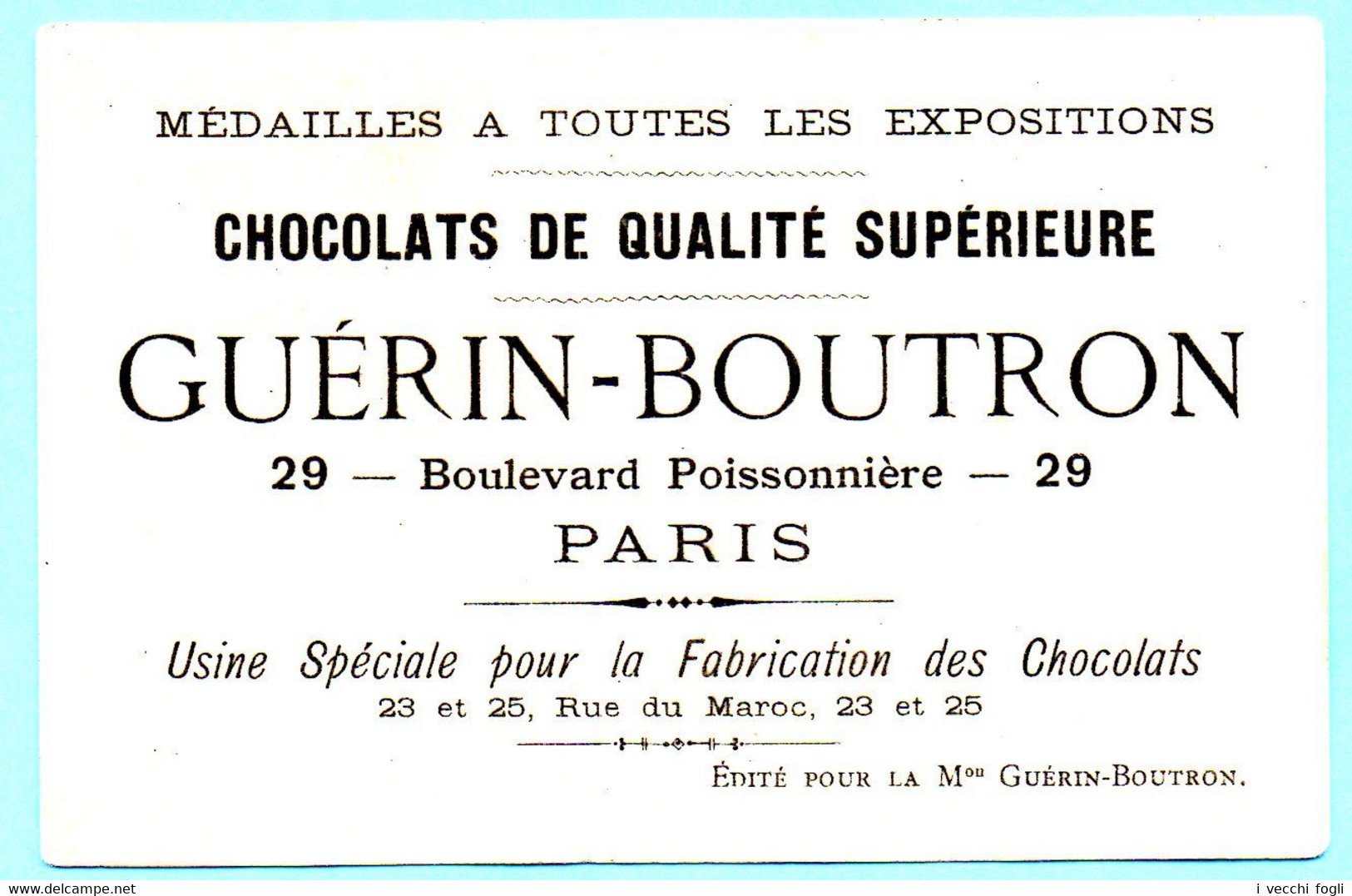 Belle Chromo Chocolat Guérin-Boutron. Les Danses. La Tarentelle, Italie (mais Erreur De Légende!!!). Lith. Vieillemard - Guérin-Boutron