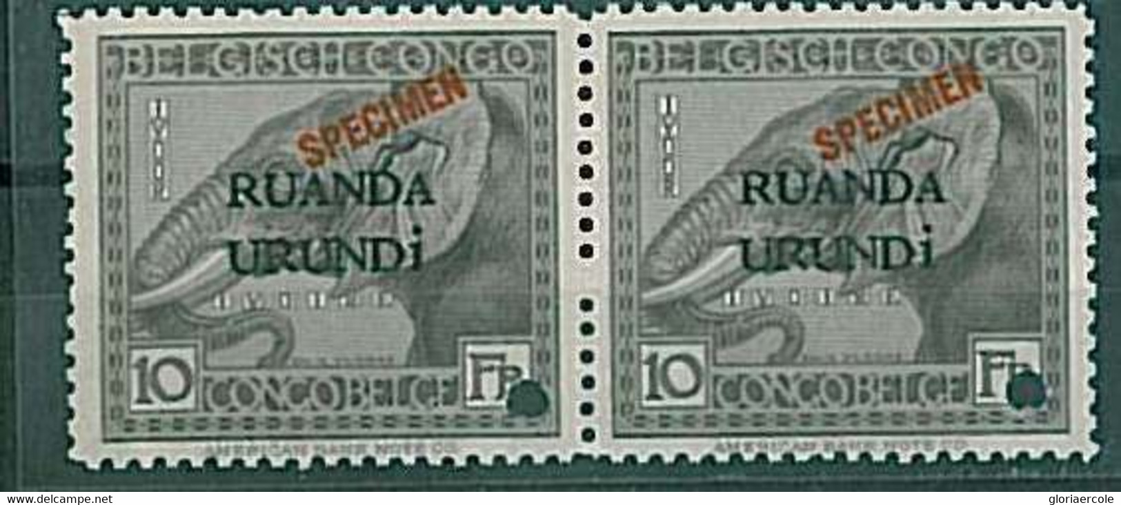 20568 - RUANDA URUNDI - STAMPS : Pair Of SPECIMEN Stamps - ANIMALS: ELEPHANT - Ongebruikt