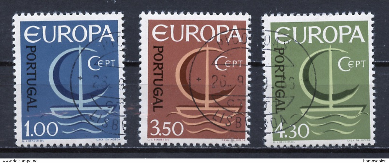 Europa CEPT 1966 Portugal Y&T N°993 à 995 - Michel N°1012 à 1014 (o) - 1966