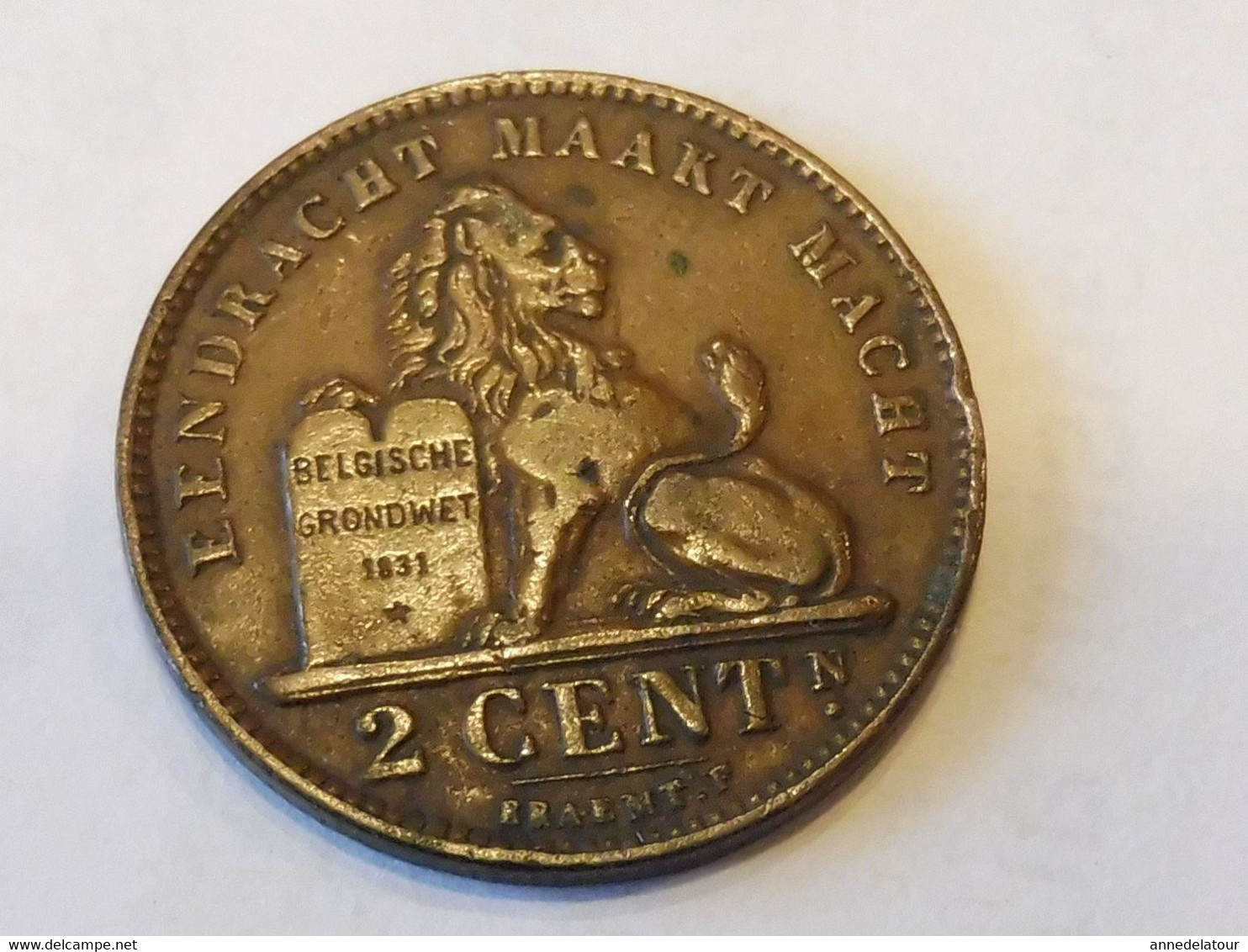 Pièce De Monnaie  2 Cents - Annèe 1905  Belgique - 2 Cents