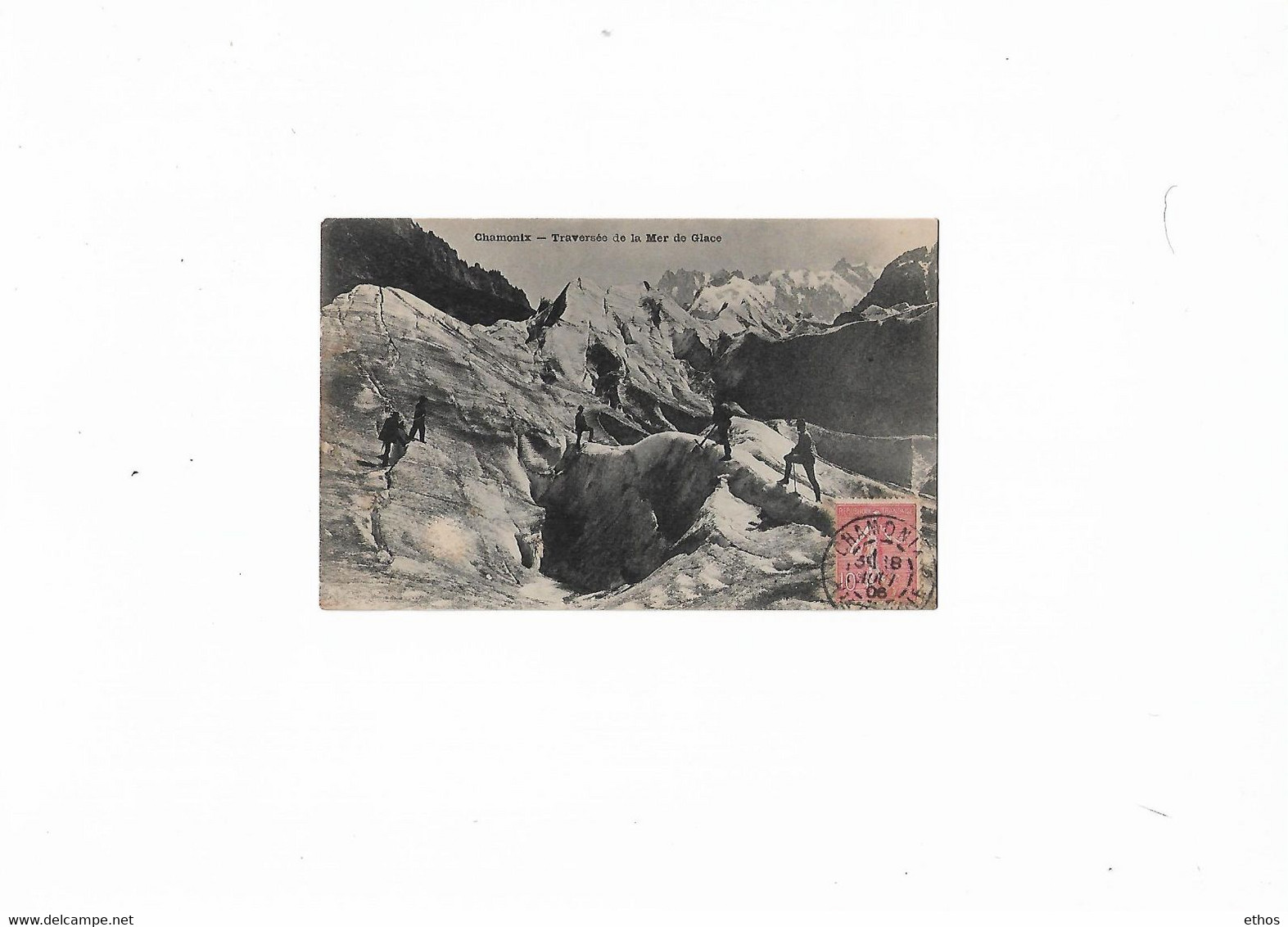 Chamonix En 1906..Traversée De La Mer De Glaces..A La Reine Des Cartes Postales.Voir Scan. - Klimmen