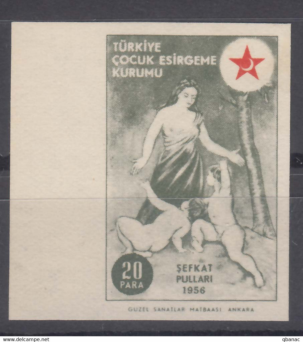 Turkey Back Of Book Charity Stamps 1956, Mint Hinged Imperforated - Timbres De Bienfaisance