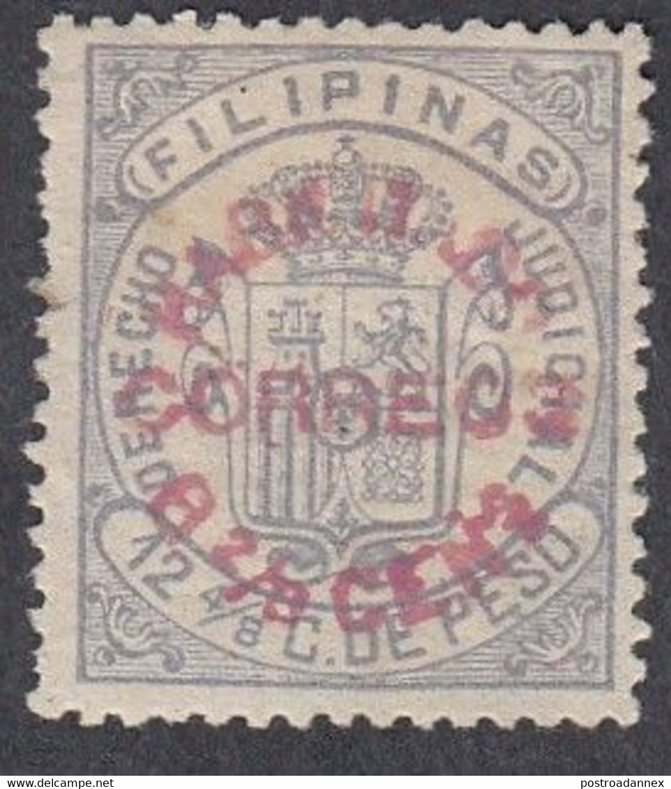 Philippines, Scott #125, Mint Hinged, Revenue Surcharged, Issued 1881 - Philipines