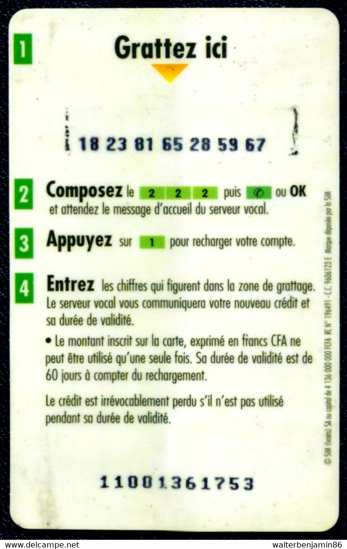 SCHEDA PHONECARD IVORY COAST MOBILE USED CARTE ILLICO (GREEN/BLUE) 1100 - Ivory Coast